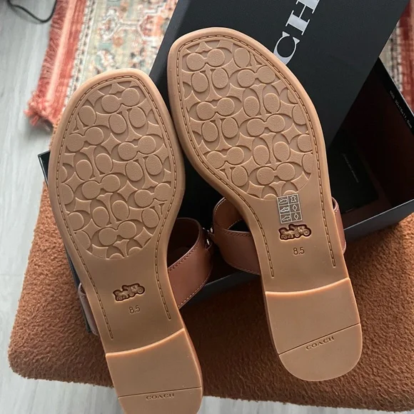 COACH NWT Jaclyn Leather Sandal Brown 8.5 - Picture 4 of 7